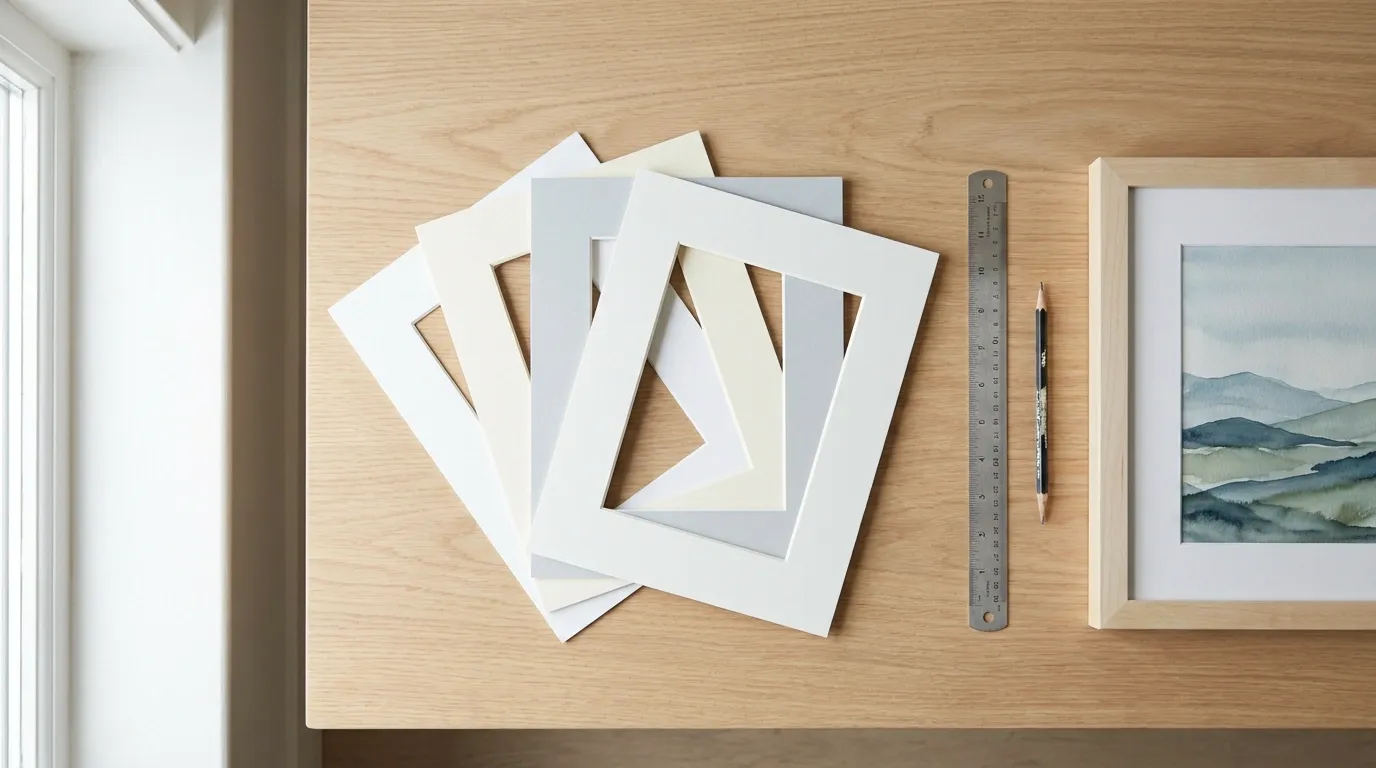 Calculer correctement les dimensions des passe-partout : dimension extérieure, découpe et largeur de la bordure