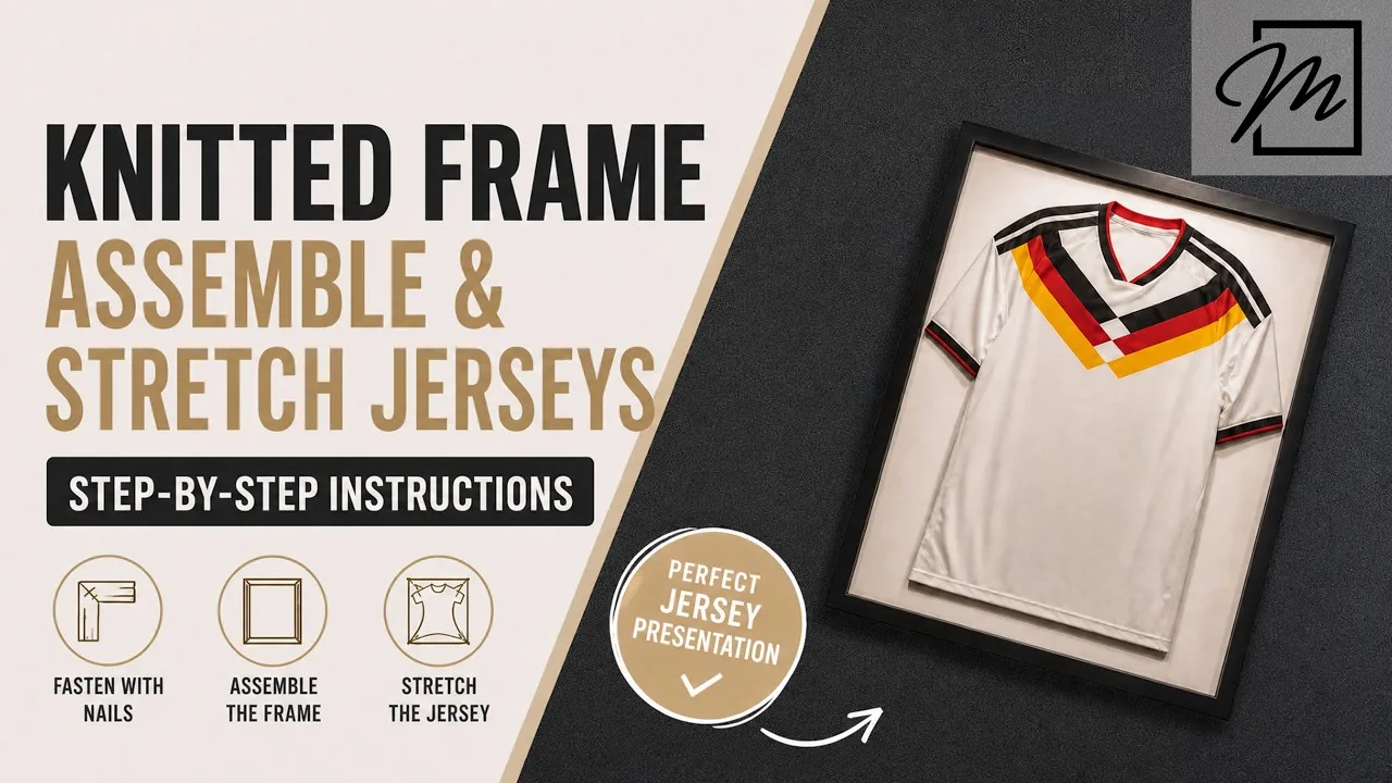 Image fixe du guide vidéo en anglais : monter un cadre pour maillot et tendre le maillot