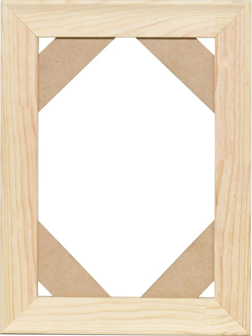 Baguette de châssis large en bois, vue de face