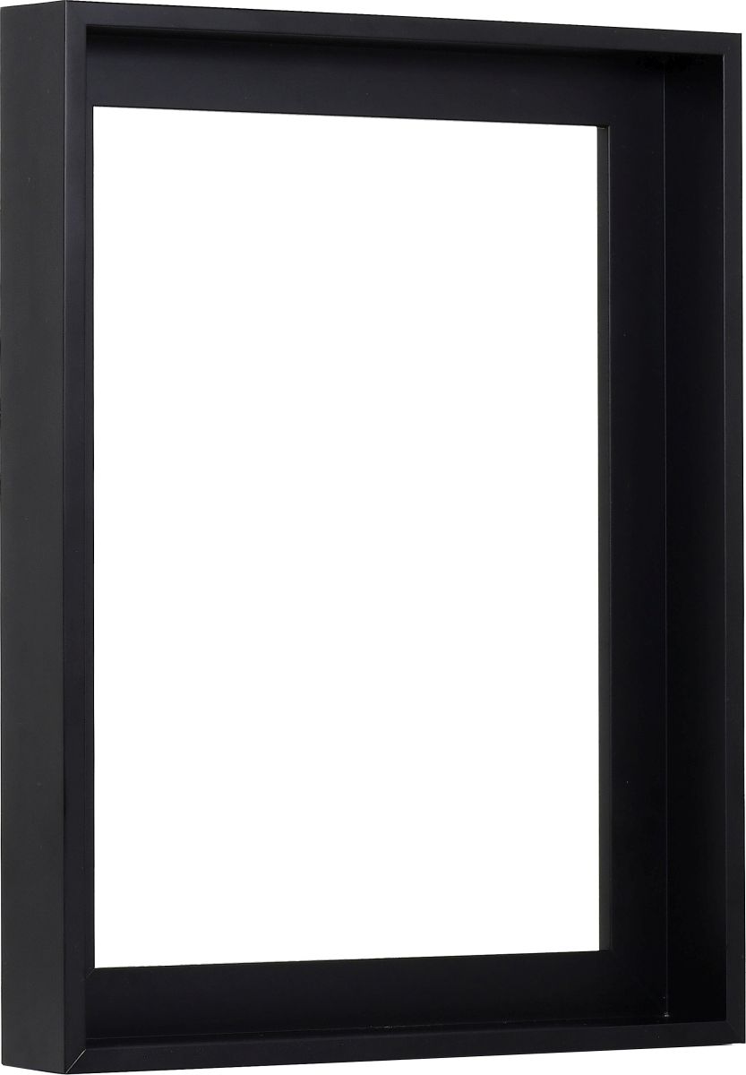 Schattenfugenrahmen Jasmin 30x40, schwarz - Seitenansicht Seitenansicht eines schlichten Schattenfugenrahmen 30x40 in Schwarz