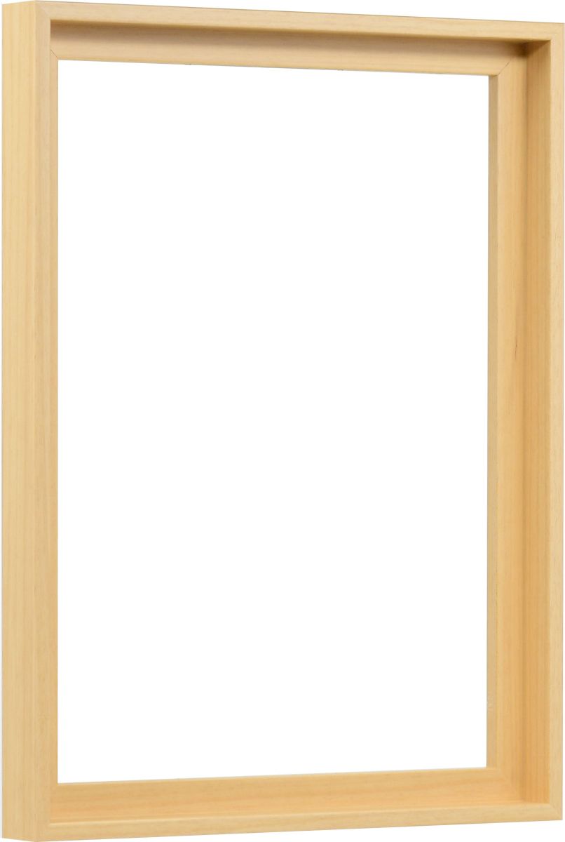 Holz-Profil 50k, natur - Seitenansicht Seitenansicht eines modernen, dezenten Schattenfugenrahmens in Natur