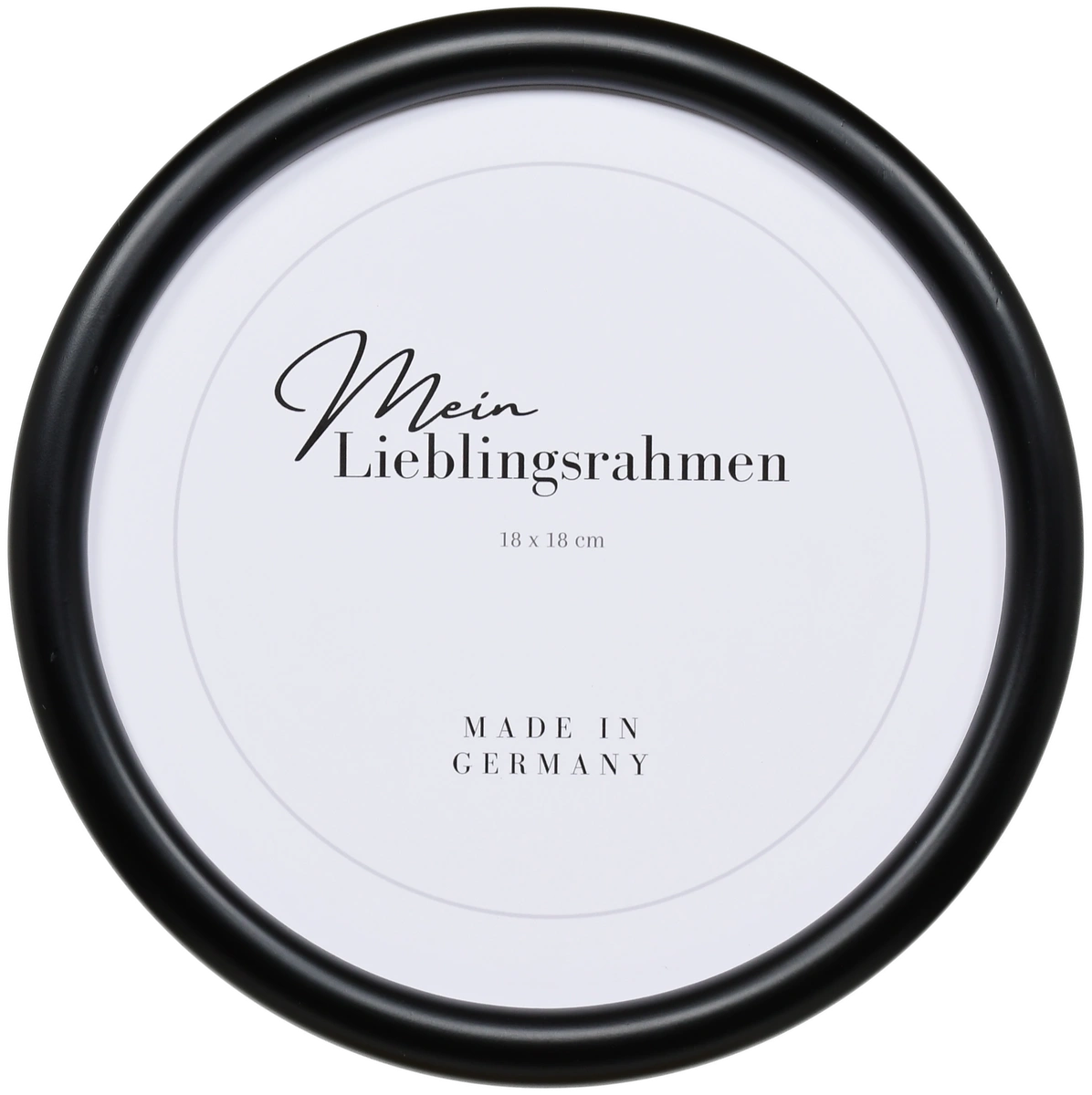 Frontansicht eines Rundrahmens in der Farbe Schwarz