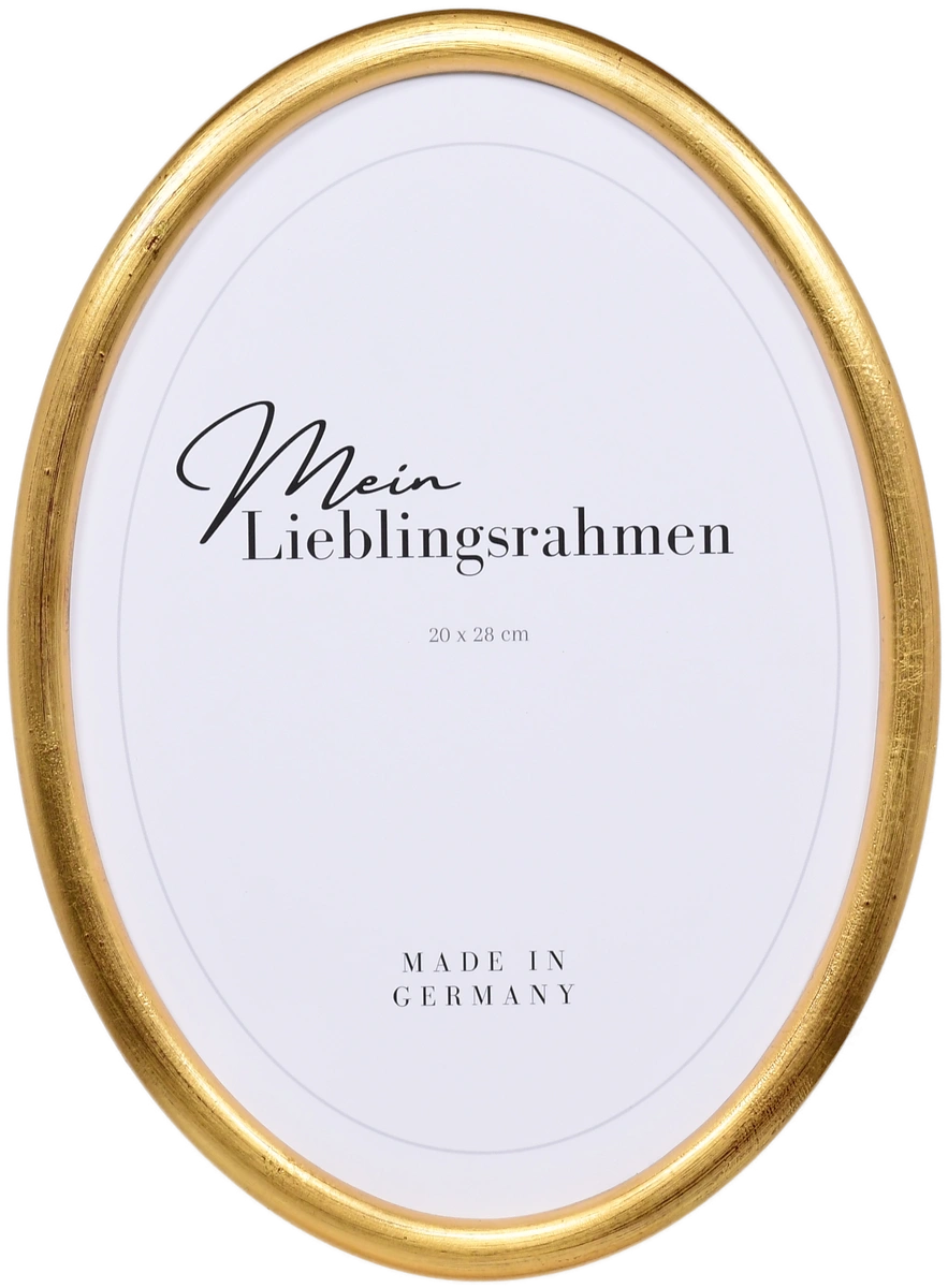 Frontansicht eines Ovalrahmens in der Farbe Gold