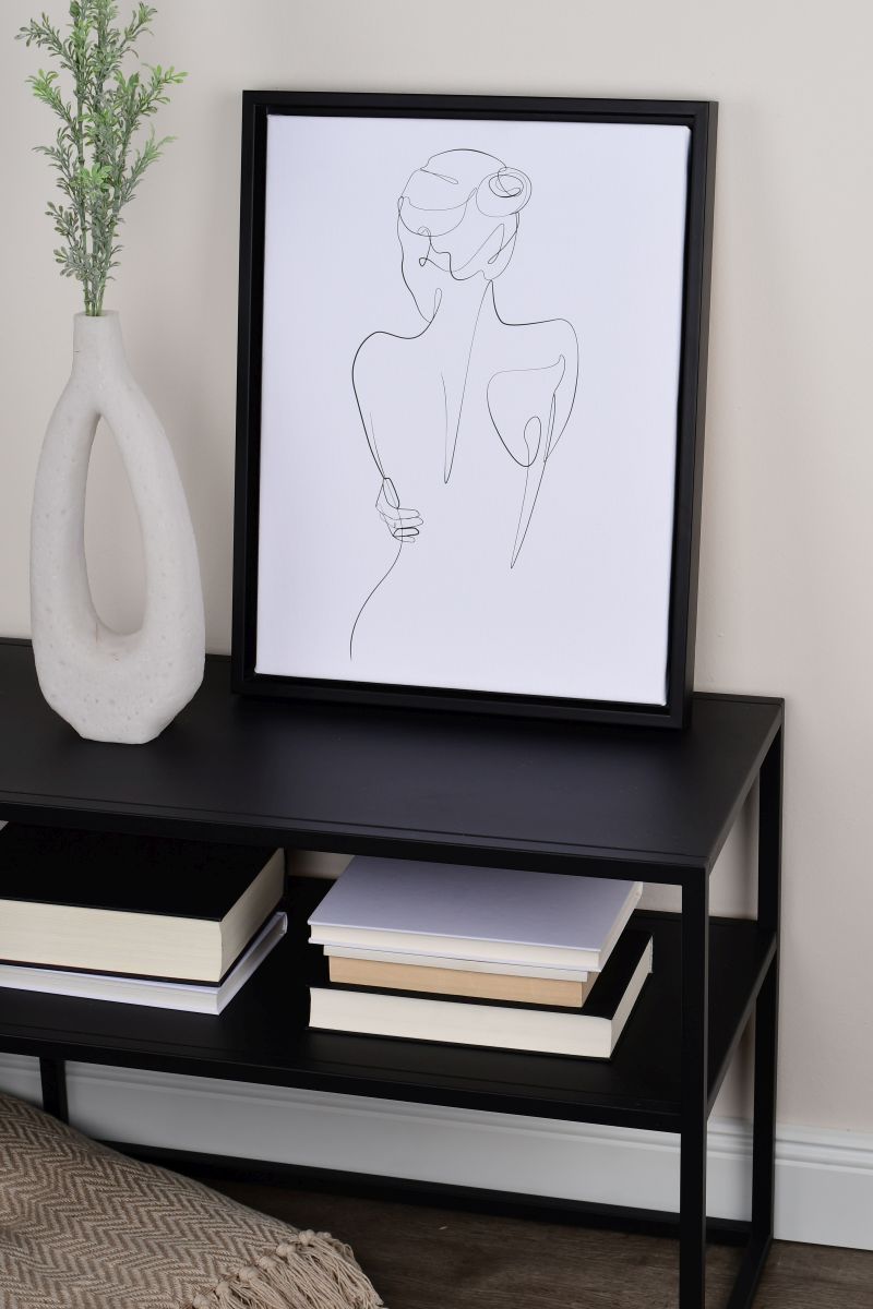 Schattenfugenrahmen Joline in Schwarz in Wohnambiente