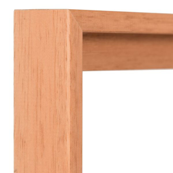 Holz-Profil 50k, Buche - Ecke Ansicht der Ecke eines modernen, dezenten Schattenfugenrahmens in Buche