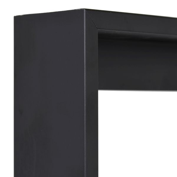 Schattenfugenrahmen Jasmin, schwarz - Ecke Ansicht der Ecke eines schwarzen Schattenfugenrahmens für Leinwände