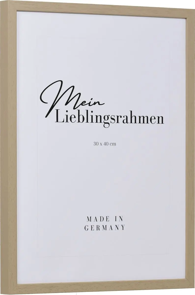 Holz-Profil 35, hellbraun - Seitenansicht Seitenansicht eines hellbraunen, schmalen Bilderrahmens