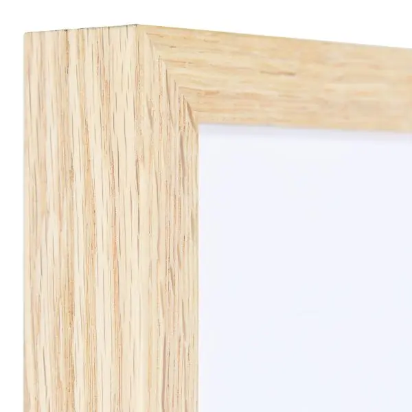 Holzbilderrahmen Lara, eiche - Ecke Ansicht der Ecke eines modernen, kantigen Bilderrahmen aus Eiche