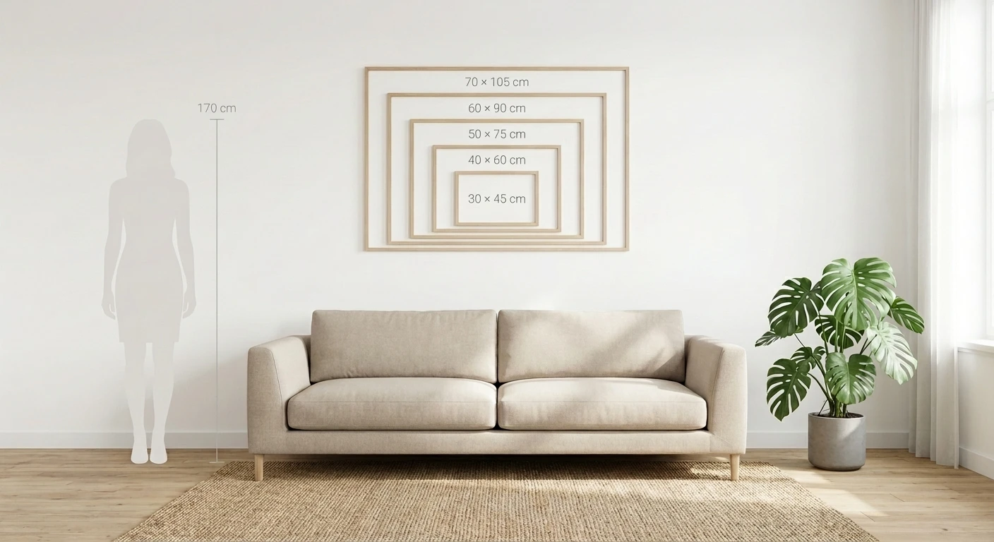 Comparatif des tailles de cadres photo