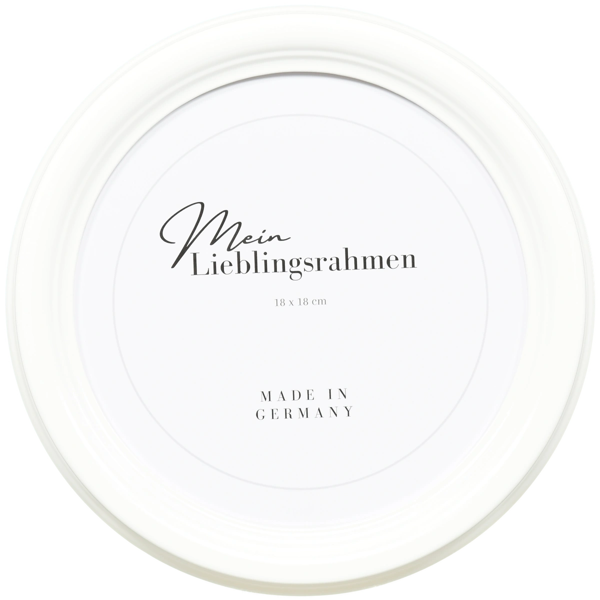 Frontansicht eines Rundrahmens in der Farbe Weiss