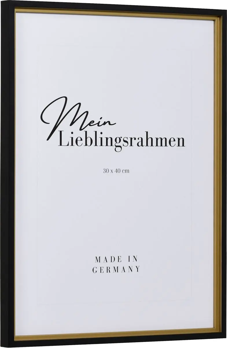 Seitenansicht eines barocken, goldenen Holzrahmens mit flacher Hohlkehle und in Retro Optik