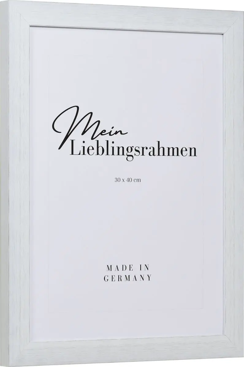 Seitenansicht eines stabilen Bilderrahmens in Wei