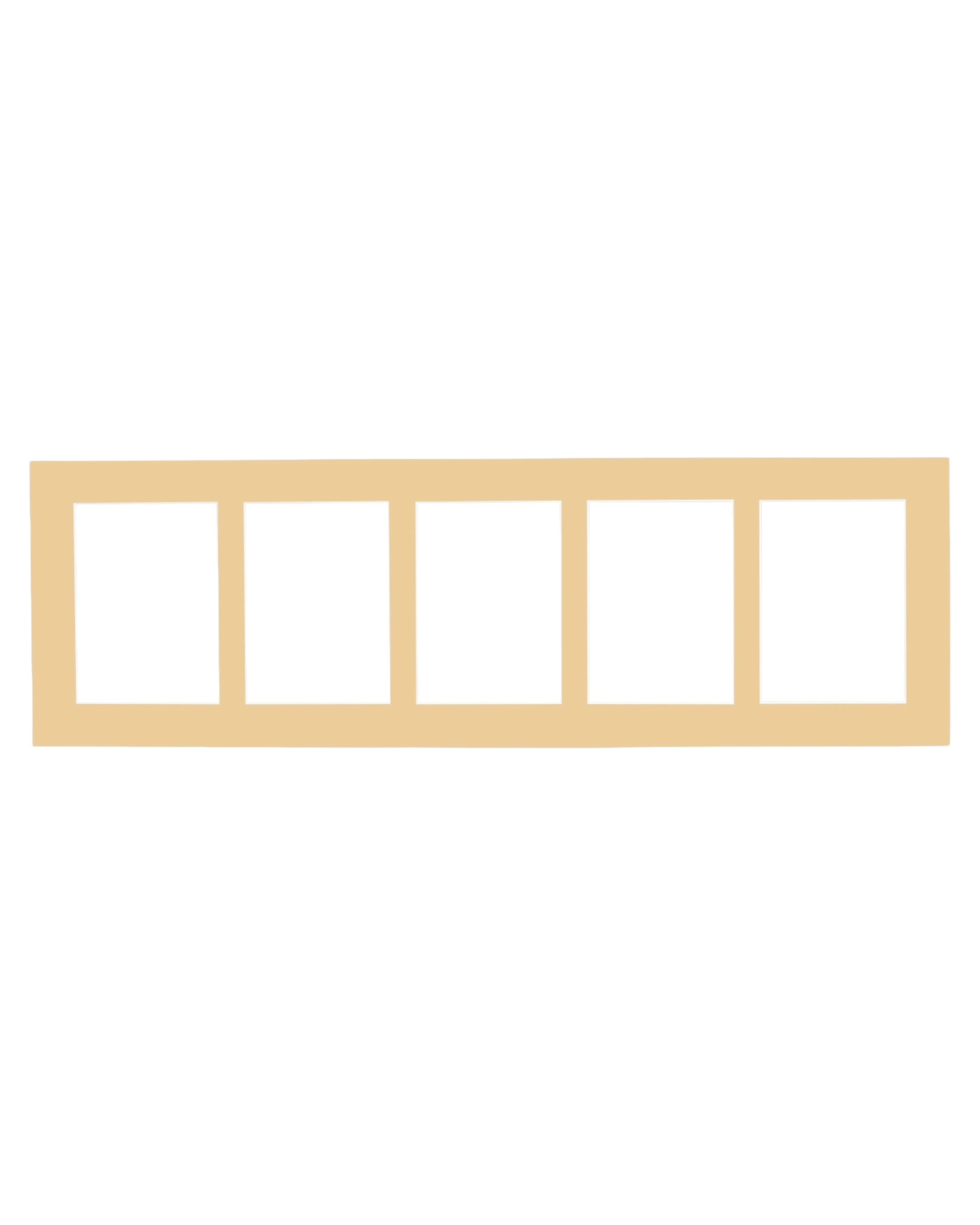 Passe-partout multivues Fleur 25x80 cm aprico 15 – vue de face