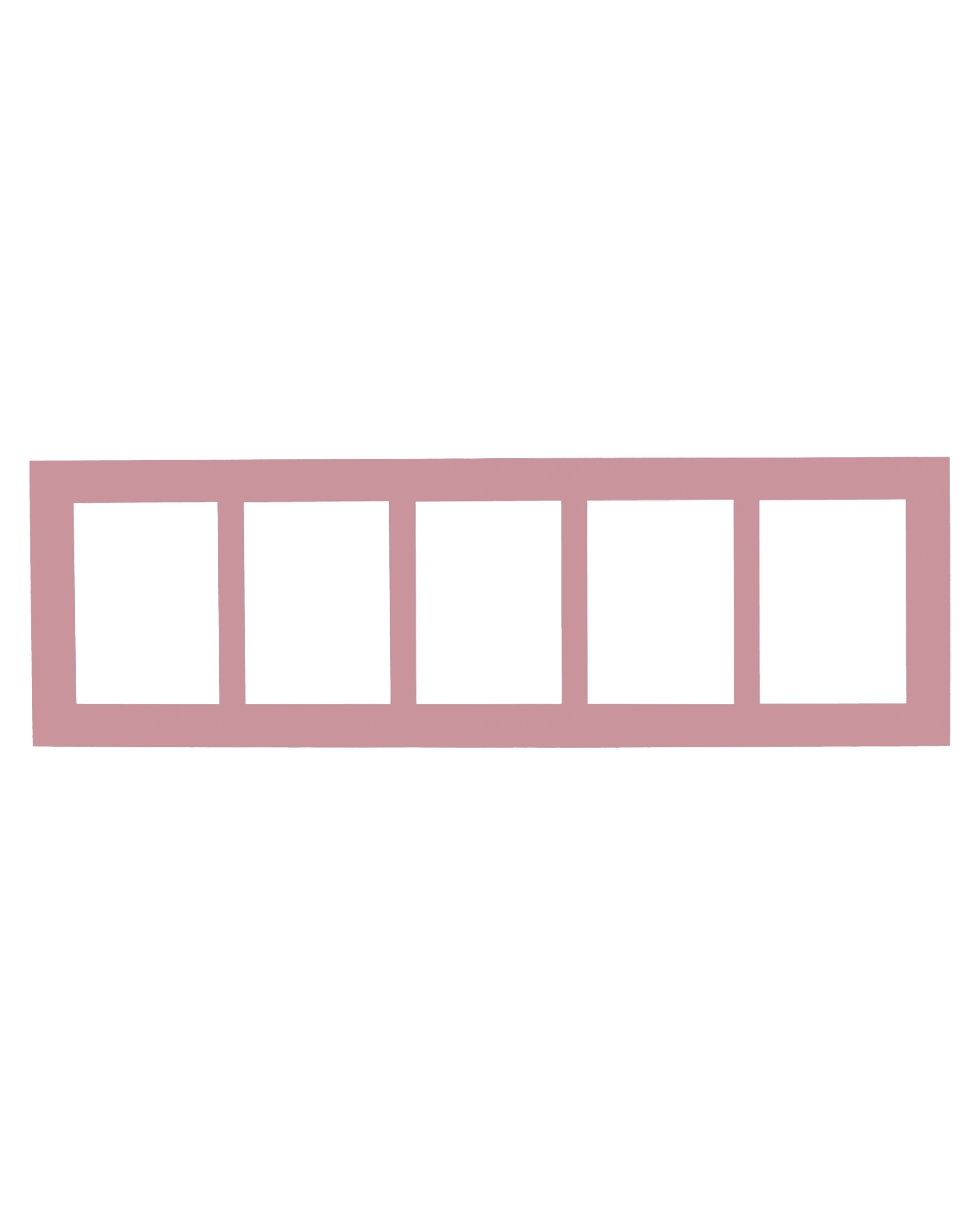 Passe-partout multivues Fleur 25x80 cm rose 13 – vue de face