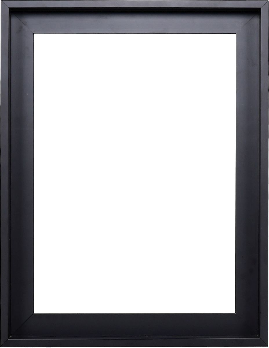 Frontansicht eines schlichten Schattenfugenrahmen 30x40 in Schwarz