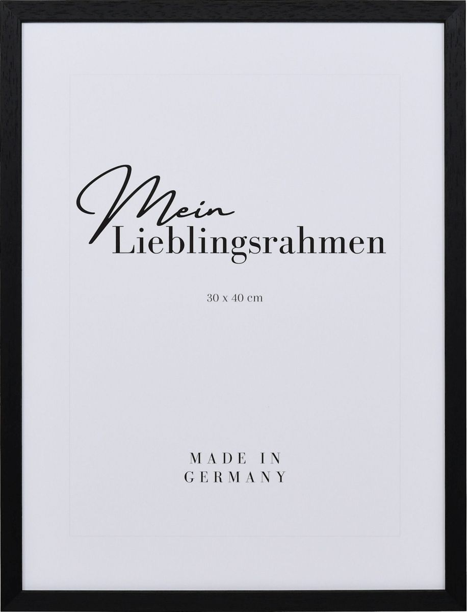 Frontansicht eines schwarzen, modernen Holzrahmens
