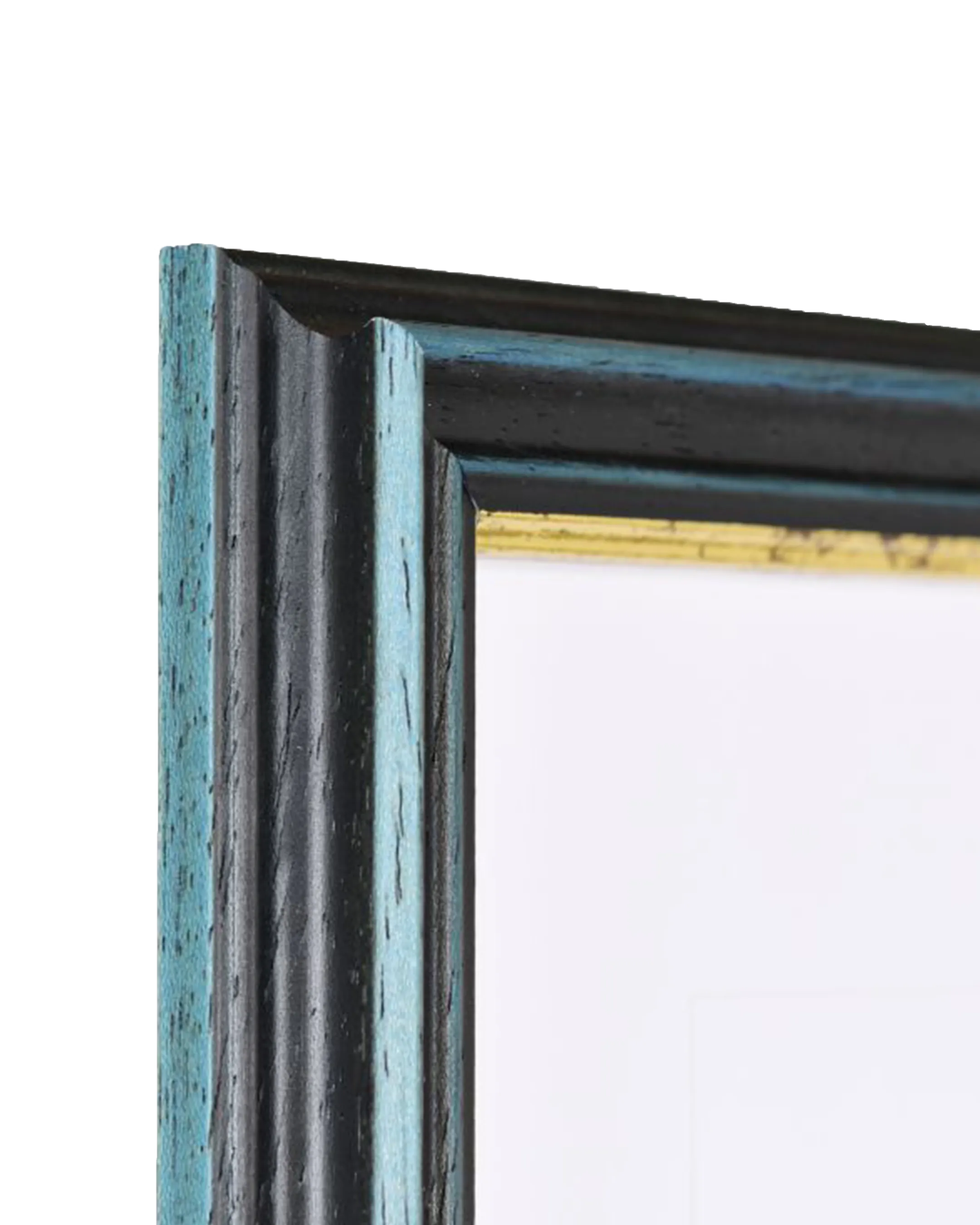 Cadre en bois Annelie bleu – vue de détail