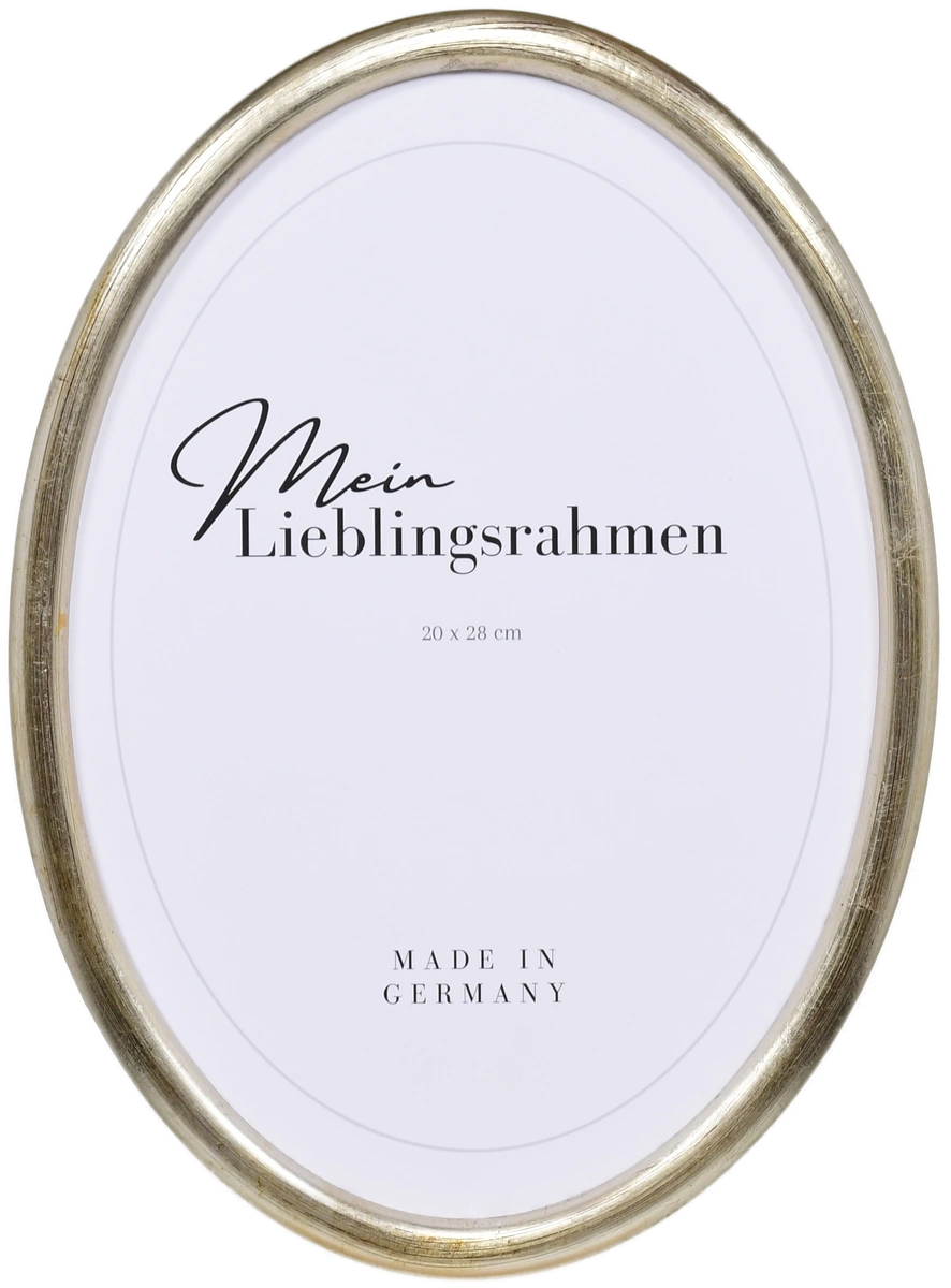 Frontansicht eines Ovalrahmens in der Farbe Silber