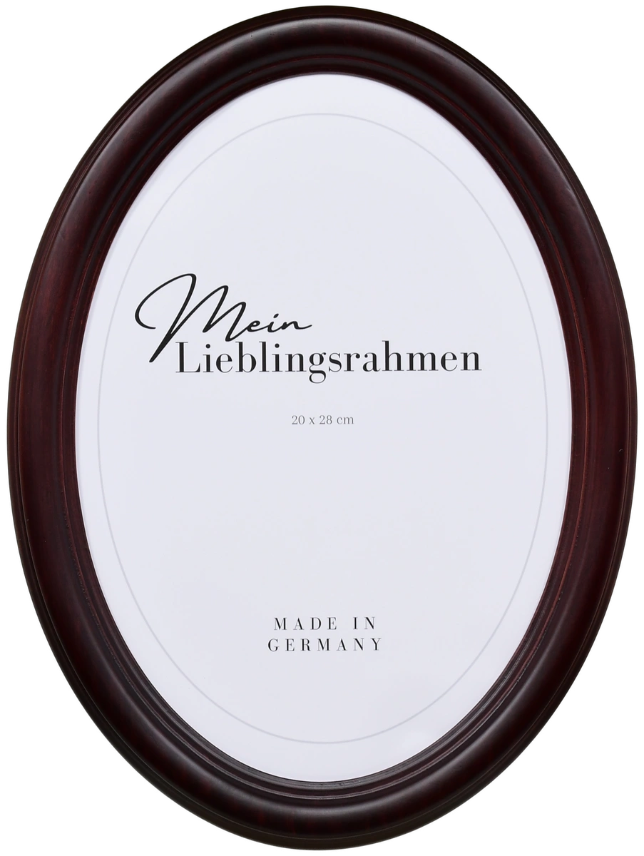 Frontansicht eines Ovalrahmens in der Farbe Mahagoni