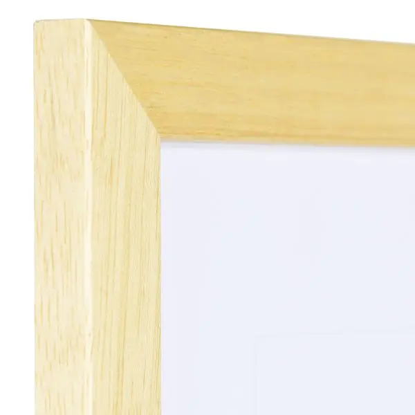 Holz-Profil 2210, natur - Ecke Ansicht der Ecke eines naturfarbenen, offenporigen Bilderrahmens