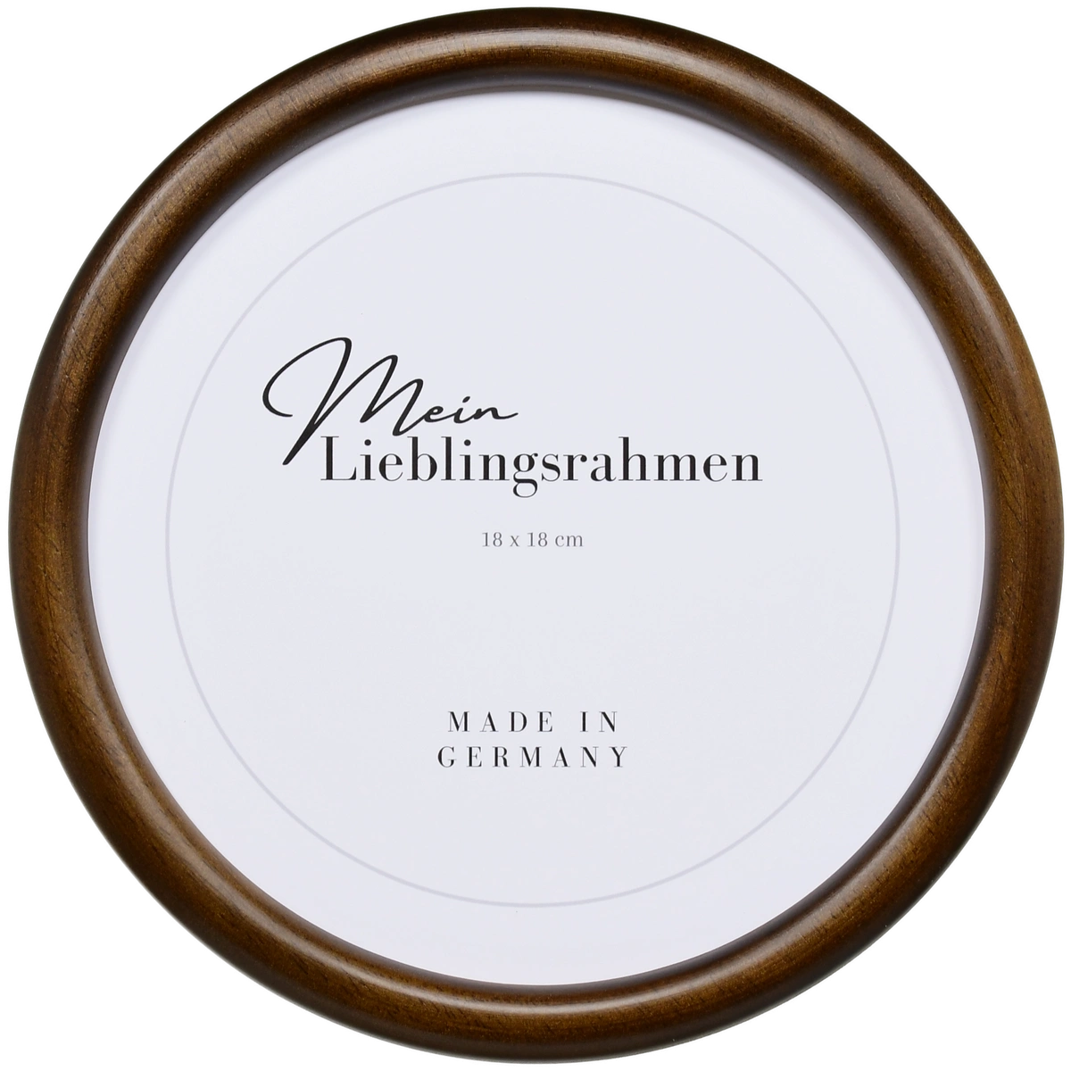 Frontansicht eines Rundrahmens in der Farbe Braun