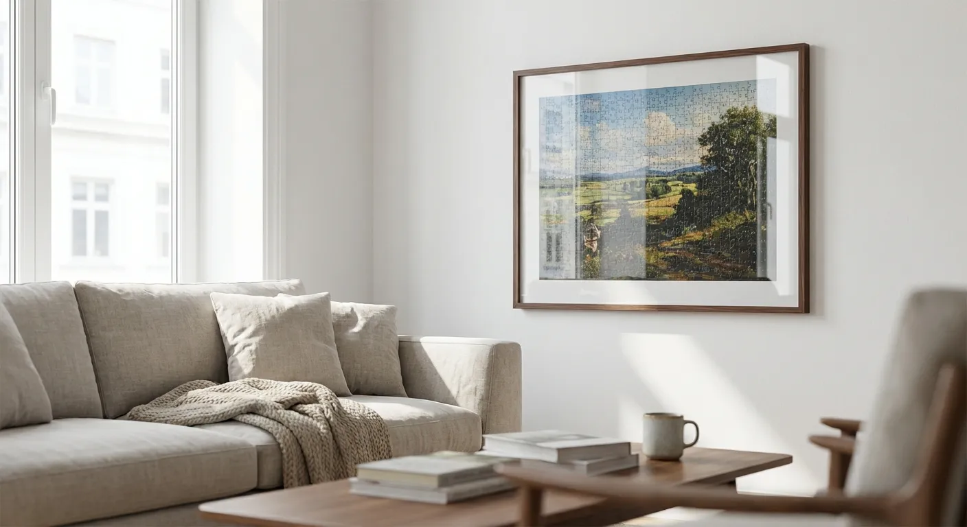 Puzzlerahmen im Wohnzimmer