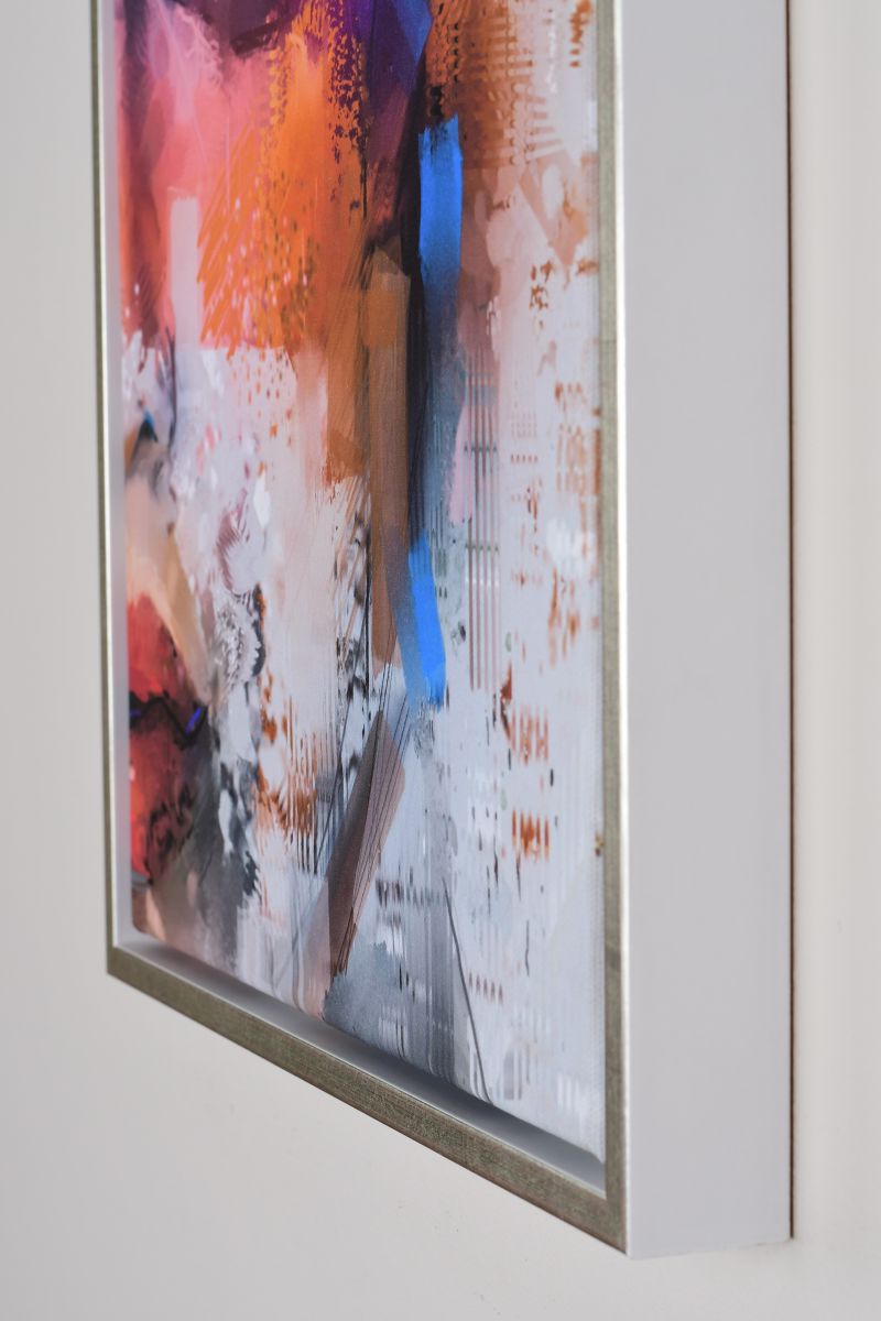 Schattenfugenrahmen Joline in Weiß-Silber in Nahaufnahme