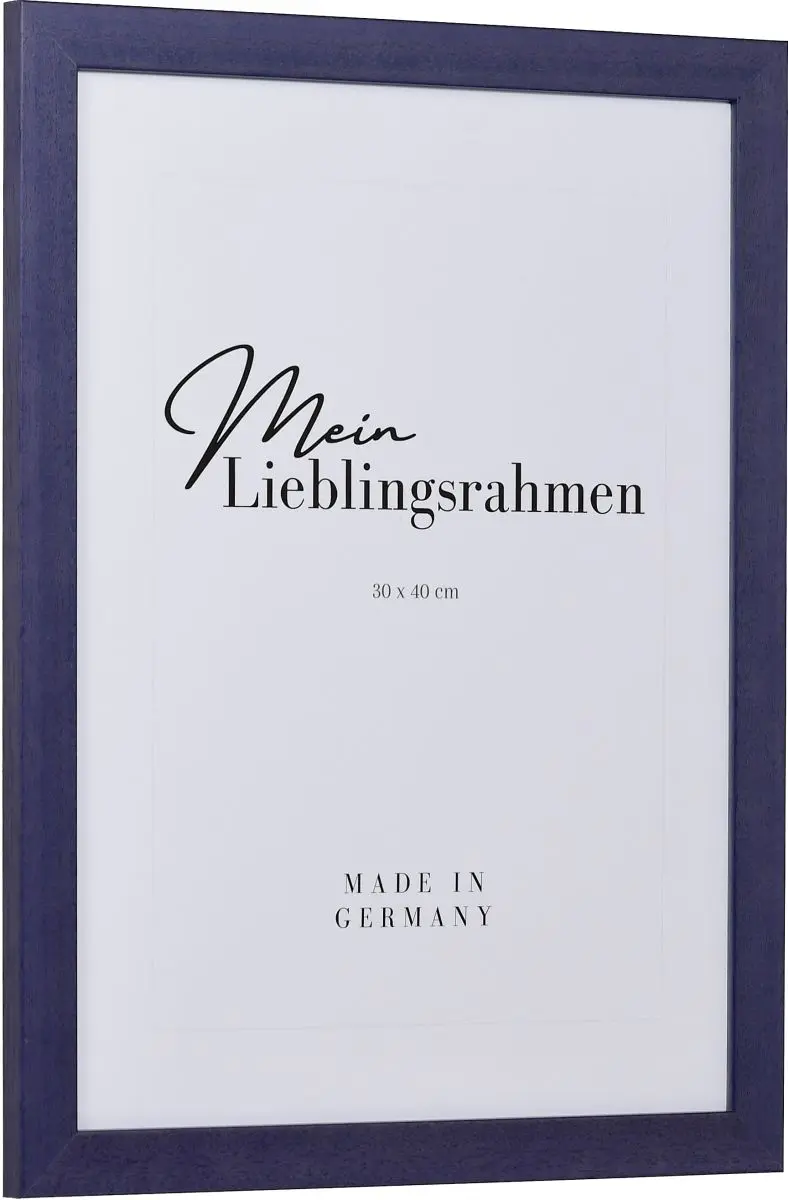 Seitenansicht eines fliederfarbenen Bilderrahmens mit sichtbarer Holzstruktur,  glatter Oberfläche und kantigem, schlichtem Profil