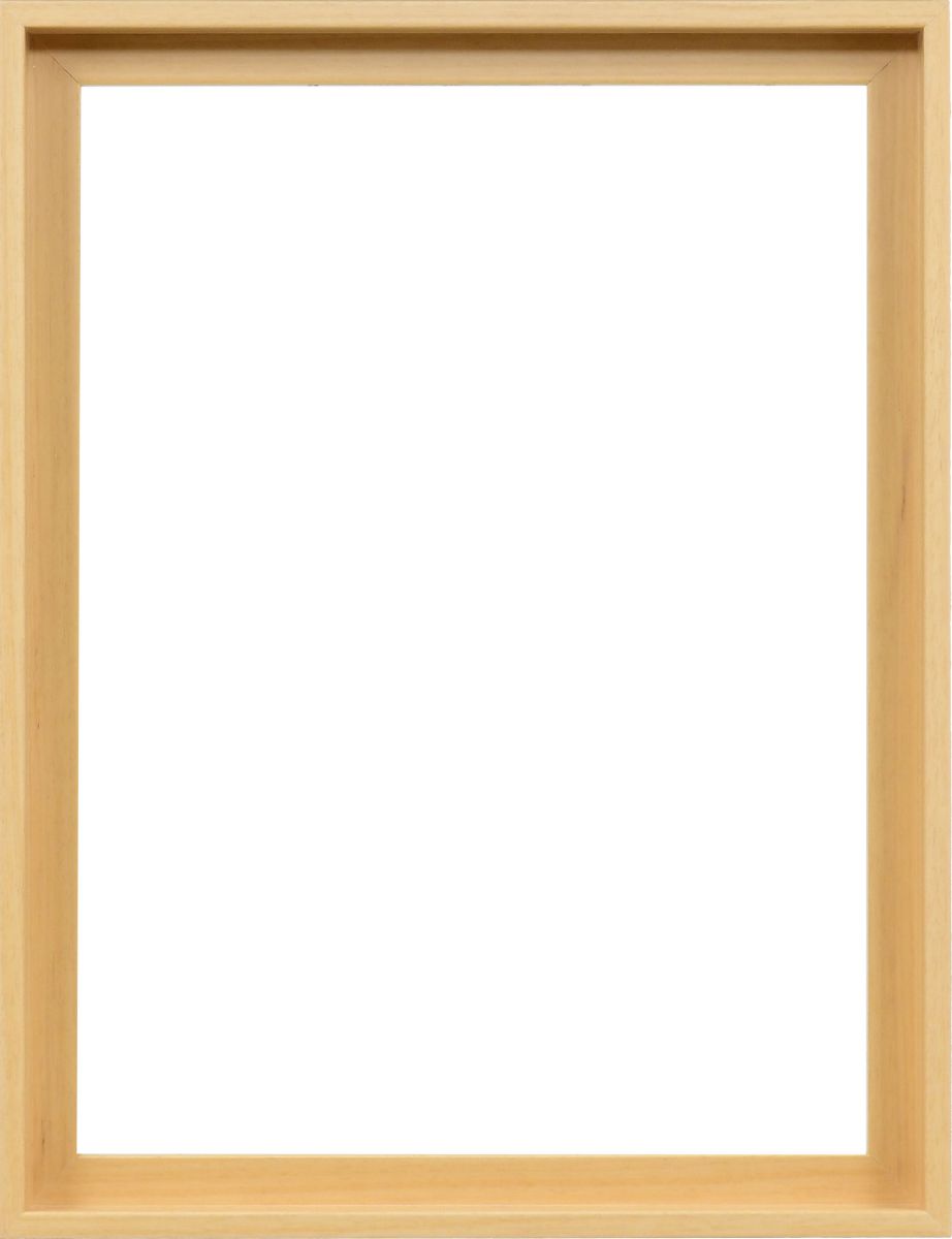 Holz-Profil 50k, natur - Frontansicht Frontansicht eines modernen, dezenten Schattenfugenrahmens in Naturfarbe