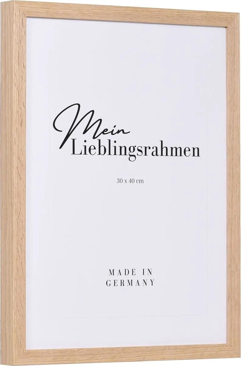 Holzbilderrahmen Lara 30x40, eiche - Seitenansicht Seitenansicht eines modernen Bilderrahmens aus Eiche in 30x40cm
