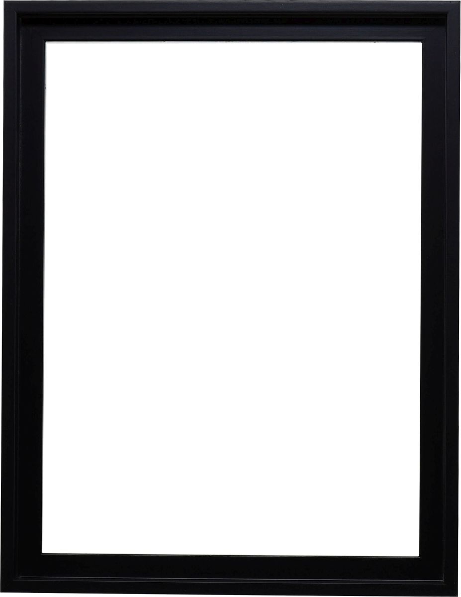 Holz-Profil 50k, schwarz - Frontansicht Frontansicht eines modernen, dezenten Schattenfugenrahmens in der Farbe Schwarz