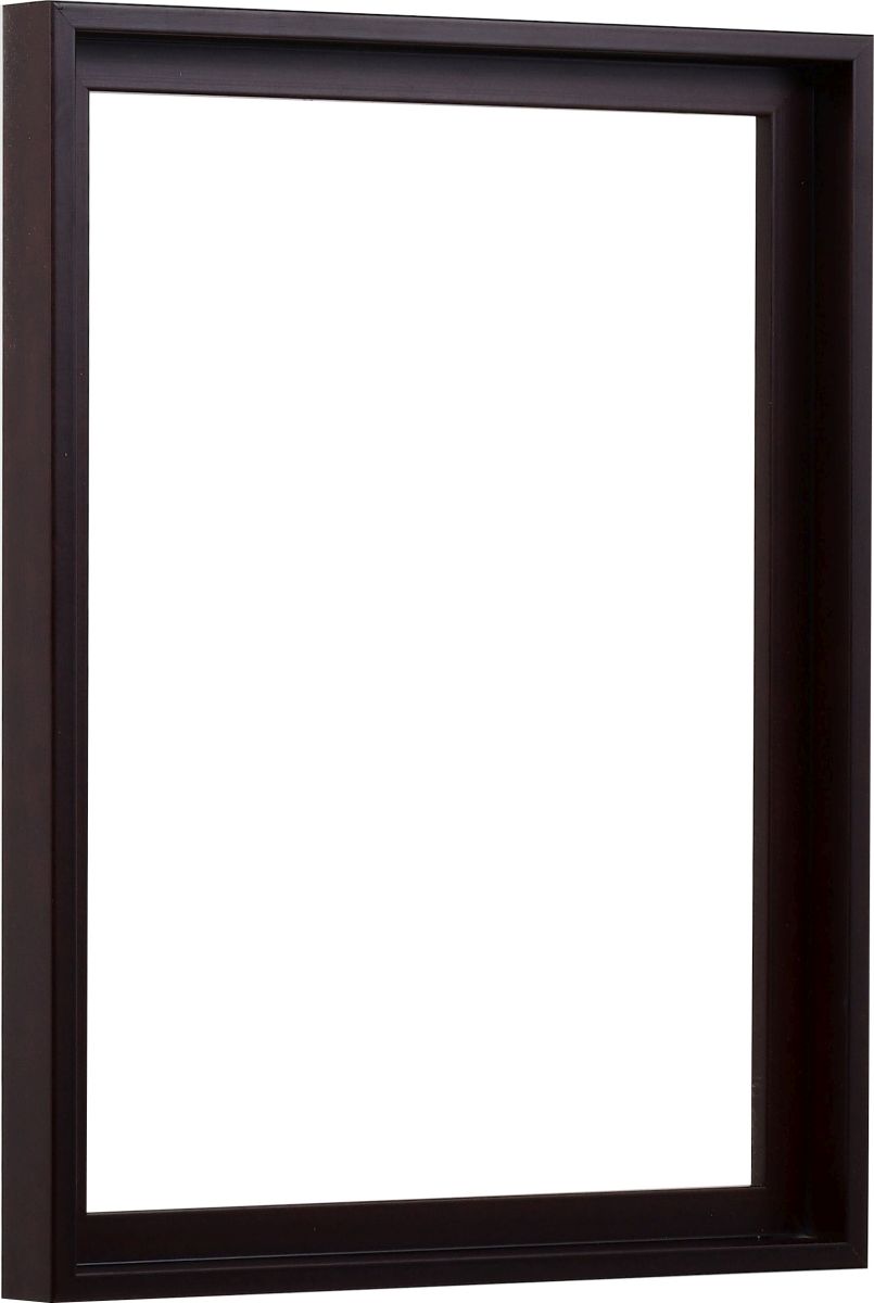 Holz-Profil 50k, dunkelbraun - Seitenansicht Seitenansicht eines modernen, dezenten Schattenfugenrahmens in Dunkelbraun