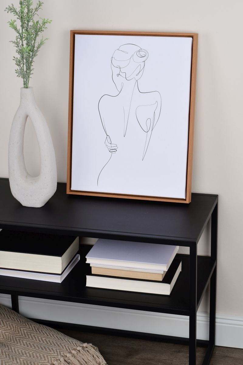 Schattenfugenrahmen Julia in Eiche in Wohnambiente