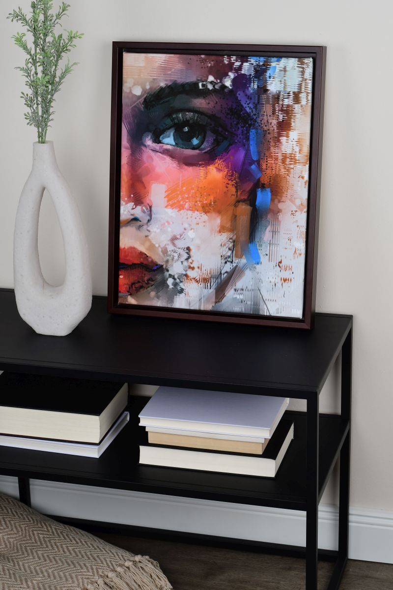 Schattenfugenrahmen Joline in Wenge in Wohnambiente